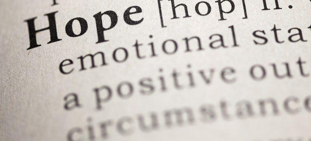 Dictionary definition of the word hope.